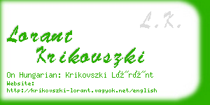 lorant krikovszki business card